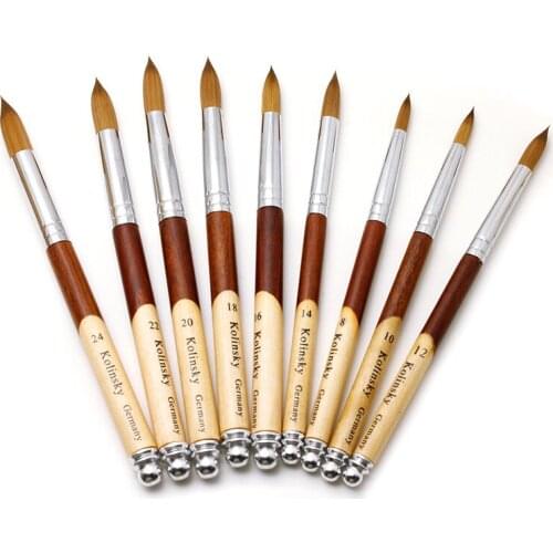 Nail Brush Wood Handle Professional Painting Nail Polish Brush Crystal UV Gel Builder Carving Dotting Drawing Tools