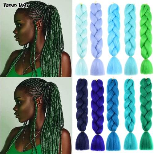 24inch Ombre Color Synthetic Hair Braids Pre Stretched Wholesale Jumbo Ombre Braiding Hair Extensions 100g / pcs Trend Way