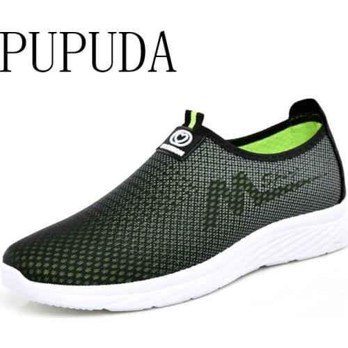 PUPUDA Mesh Men Shoes Comfortable Sport Sneakers Men Good Quality Sneakers Shoes Male Cheap Casual Shoes Men Slip On Loafers New