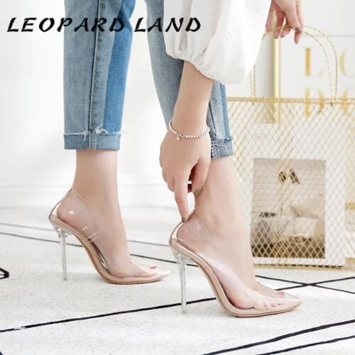 LEOPARD LAND 2021 Transparent Pointed High Heel Single Shoes Sexy PVC Womens High Heel Transparent Single Shoes 3-color WBL