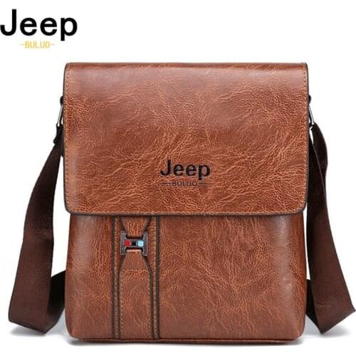JEEP BULUO Mens Bag PU Leather Handbags Men Leather Shoulder Bags Men Messenger Bags Crossbody Bags For Man Fashion