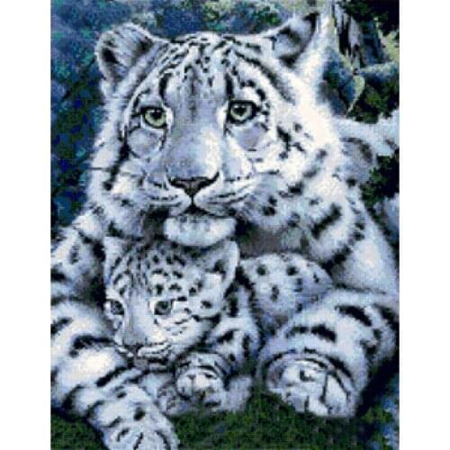 Kexinzu Full Square/Round Drill 5D DIY Diamond Painting "Animal White tiger" 3D Embroidery Cross Stitch 5D Home Decor D33548