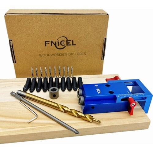 Pocket Hole Screw Kit WoodWorking & Joinery Splicing Master System 9.5mm 3/8inch Oblique Hole Drilling Guide Aluminum Alloy