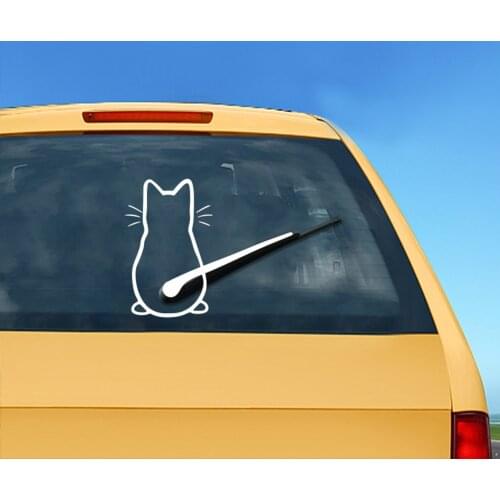 Rear Glass Styling Decals Vinyl Car Window Waterproof Cat Design Art Car Sticker Outdoor Personal Car Parts Decoration