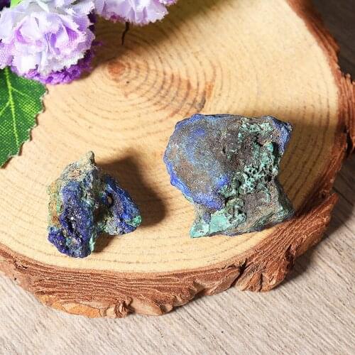 Natural Blue Copper Ore Azurite Malachite Raw Stone Coarse Mineral Specimen Jewelry Making Home Decoration
