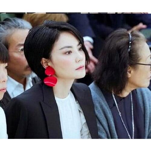 JURAN 2019 New Arrival Vintage Elegant Statement Jewelry Acylic Big Exaggerated Dangle Earring 3 Colors For Women Factory J50038