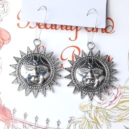 New Design!LARGE Sun HOOPS EARRINGS HANDMADE