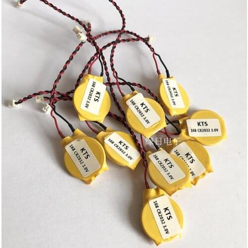 2Pcs/lot 3V Original lithium battery KTS CR2032 CR2032W for Computer motherboard Laptop battery with cable Made in Japan