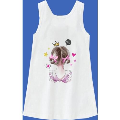 New 2021 Grils Dress Summer Queen Love Unicorn Print Baby Girls Dresses Party Princess Dress Sleeveless Birthday Christmas Gift