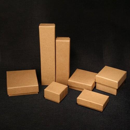 Hot Sale 10 Pack/Lot Kraft Paper Favour Gift Boxes Jewelry Set Box Necklace Pendant Rings Earrings Bracelet Box