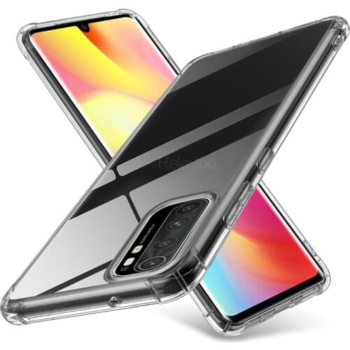 Transparent airbag phone covers case for xiaomi xaomi mi note10 lite note 10 light 10lite 6.67'' soft silicone shockproof coque