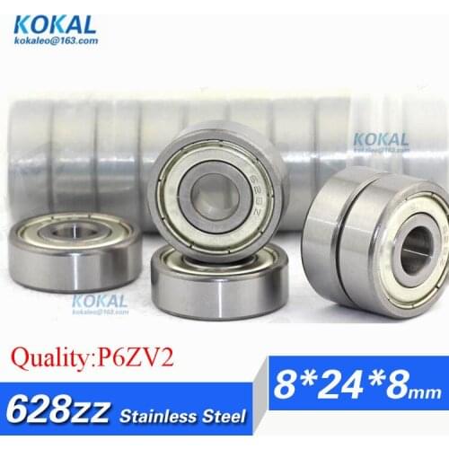[S628ZZ-P6]Free Shipping 10pcs high quality stainless steel pipeling ball bearing S628zz S628-2z S628z 8*24*8mm bearing