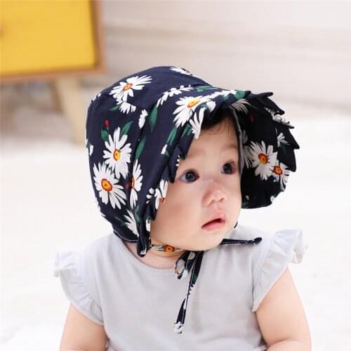 Baby girls bonnet Floppy Beach Hat Princess Sun hat Girl Sun Bonnet Floral Summer Hat Wide Brim Hat Boho Baby Retro bonnet H214S