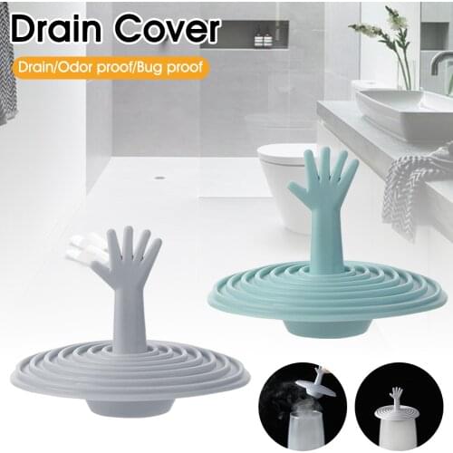 Silicone Drain Plug Round Odor-Proof Drain Stopper Cover with Handle Hair Stopper for Bathroom Kitchen Sink Bathtub