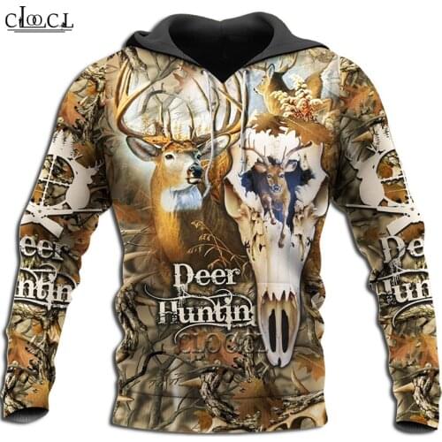 HX Animal Hunting Deer Skull Broken Hoodies Fashion Fashion New Men Women 3D Print Long Sleeve Hoody Coat Free Shipping
