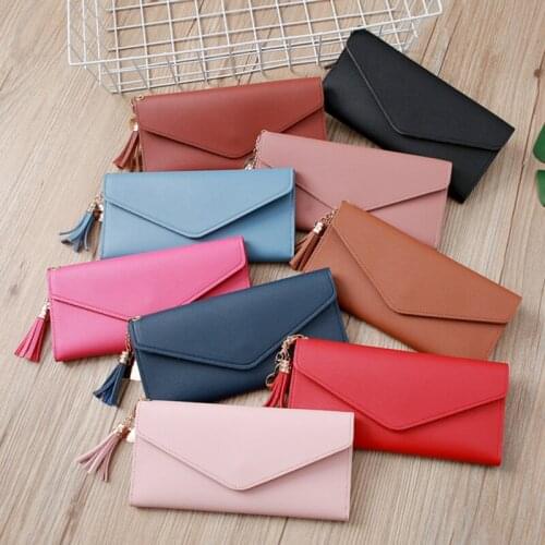 Long Wallet Women Purses Tassel Fashion Coin Purse Card Holder Wallets Female High Quality Clutch Money Bag PU Leather Wallet