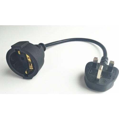 VDE BS1363 UK British plug To Schuko female EU Socket Short Adapter Cable For UPS PDU About 30CM,France, Germany Power Cord