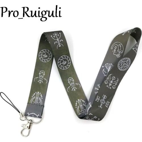 Viking symbols Neck Strap Lanyard keychain Mobile Phone ID Badge Holder Rope Key Chain Keyrings cosplay Accessories Gift webbing