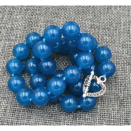 Jewelry Necklace 12mm apatite Round Beads Necklace 18 " Tibetan silver love clasps Free Shipping