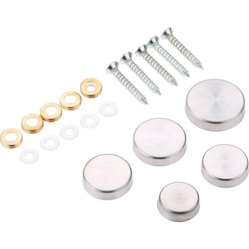 20Pcs 16/18/20/22/25mmDecorative Mirror Screw Cap Stainless Steel Nails Screw Covers Fasteners & Hooks Furniture Hardware