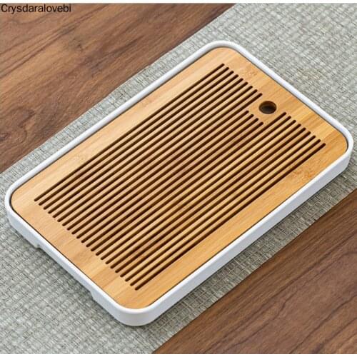 2000ml Natural Wood Bamboo Tea Tray Tea Board Chinese Tea Set Rectangular Tray Round Water Storage Tray Tea Tools