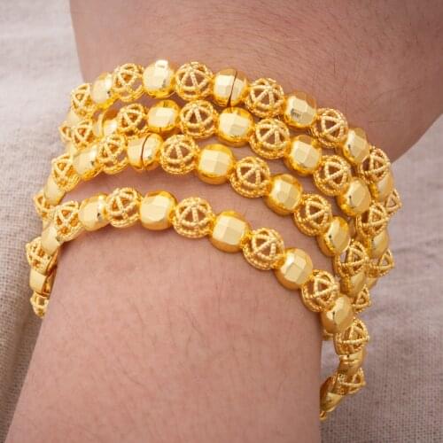 4pcs/lot 24K Gold Color Dubai Wedding Bangles Jewelry Hollow new pattern ethnic Wedding Bracelets Jewelry Party Gifts