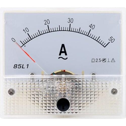 85L1 AC Panel Meter Analog Panel Ammeter Dial Current Gauge Pointer Ammeter 1-50A