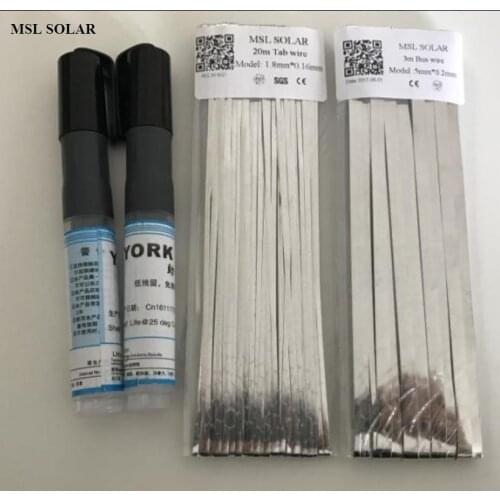 ALLMEJORES Solar Cell Solder Robbin 20m tabbing wire+3m Bus wire+2pcs Flux penfor Diy solar panel.welding strip Free shipping