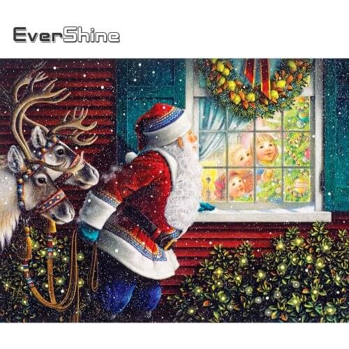 EverShine Diamond Painting Full Drill Square Christmas Diamond Embroidery Santa Claus Picture Rhinestones Diamond Mosaic Kits