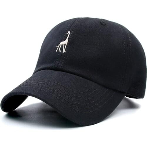 Giraffe Embroidery Cotton Casquette Baseball Cap Adjustable Snapback Hats for Men and Women 181