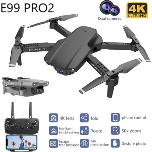 E99 Pro2 RC Mini Drone 4K 1080P 720P Dual Camera WIFI FPV Aerial Photography Helicopter Foldable Quadcopter Dron Toys