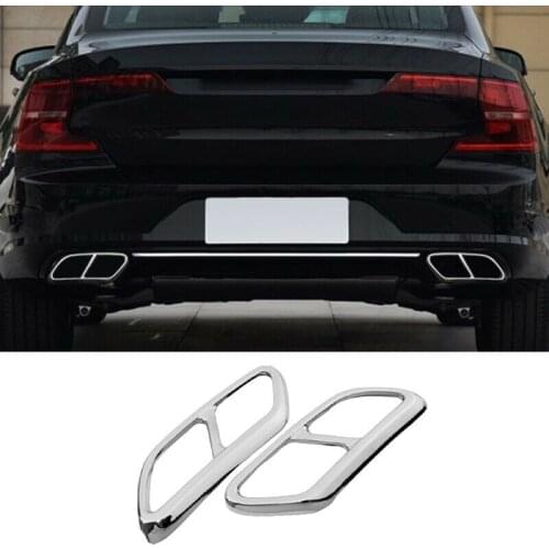 Car Pipe Throat Exhaust Muffler Outputs Tail Frame Cover Trim Accessories for Volvo S90 2016-2019