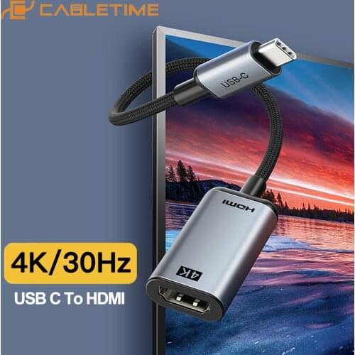 CABLETIME Type C To HDMI Adapter 4K 30Hz Type C Converter for Video Desktop Lenovo MacBook Pro Air iPad Pro C382