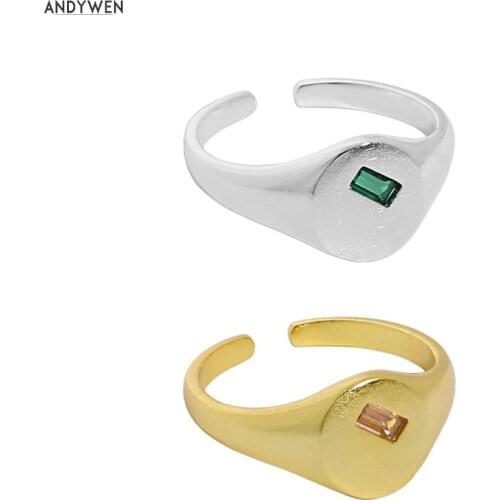 KIKICHICC 925 Sterling Silver Gold Square Zircon Crystal Resizable Ring Chain Geometric Women Luxury Ring For Women Rock Punk