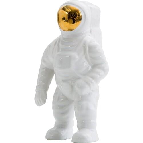 SPACE MAN ASTRONAUT STATUE SCULPTURE ROCKET PLANE CREATIVE PATTERN OF CERAMIC MATERIAL COSMONAUT STATUE SCULPTURE DECORATIONS