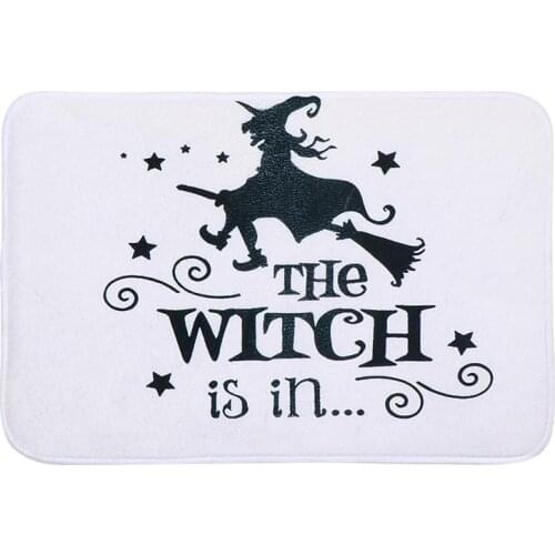 1pc Carpet Entrance Mat Halloween Witch Pattern Non-Slip Mat Floor Mat Doormat