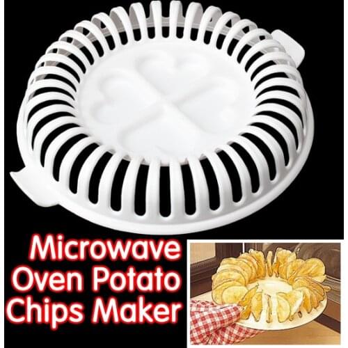 DIY Low Calories Microwave Oven Fat Free Potato Chips Maker Kitchen Bakeware Tools Baking Dishes & Pans Chips Rack