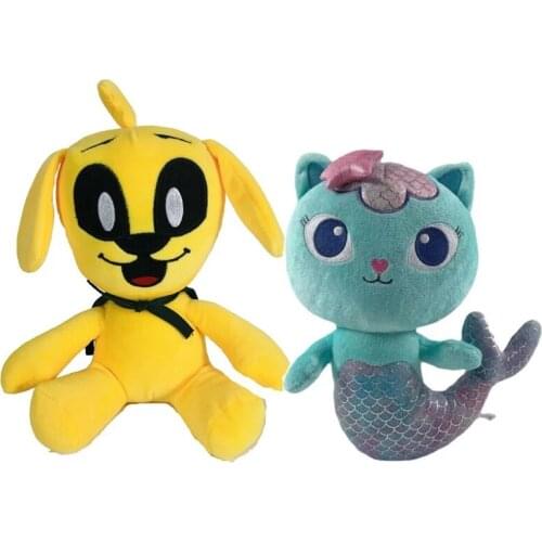 22-25cm Kawaii Mikecrack Plush Doll Gabbys Dollhouse Cats Stuffed Toys Cute Animal Mermaid Plush Doll for Kids Birthday Gifts