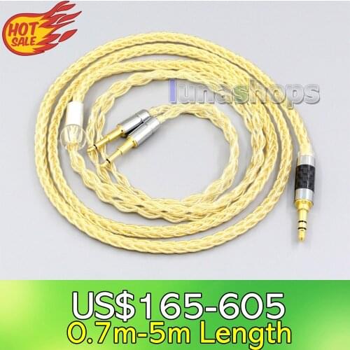 LN006485 8 Cores 99% Pure Silver + Gold Plated Cable For Abyss Diana Acoustic Research AR-H1 Advanced Alpha GT-R Zenith PMx2