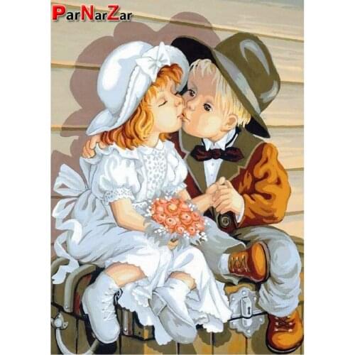 ParNarZar 5D Diamond Painting Kit Drilling Complete Arts Crafts Canvas House Decoration Wall Boy and Girl 30x40cm