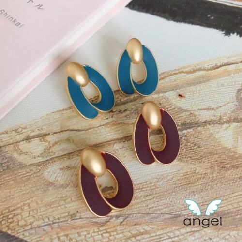 Inferior smooth enamel earrings elegant morandi restoring ancient ways is a French court