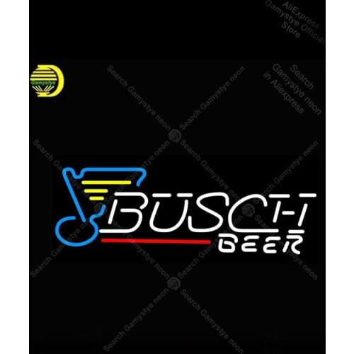 NEON SIGN For Busch Beer NEON Light Sign GLASS Tube Decor Beer Bar Room Neon Signe Reel Lamparas De Neon Arcade Sign Bar Signs