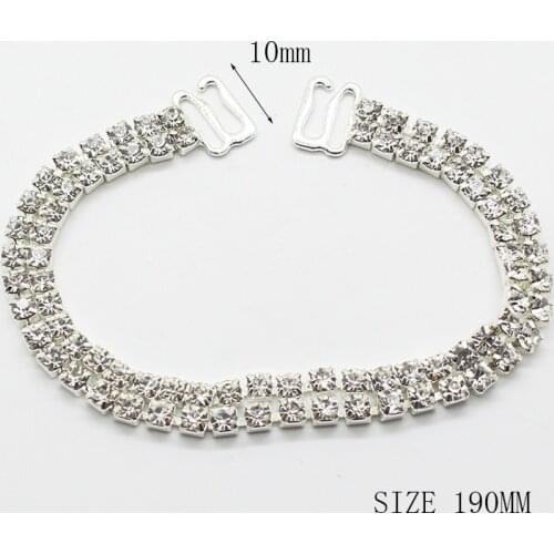 New 2Pcs Bra Buckles 190mm Shiny Rhinestones Bikini Buckles Swimwear Connection Decor Diamond Chain Crystal Body building Sexy