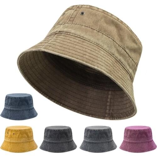 Bucket Hat Washed-out Vintage Light Board Bucket Hat Denim Hat Outdoor Travel Sun Protection Sun Hat