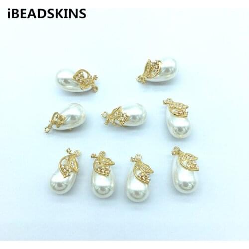 New arrival!24x12mm 30pcs Cubic Zirconia/Imitation pearls Charm for Earrings parts/hand Made Earrings make/ Jewelry Findings DIY