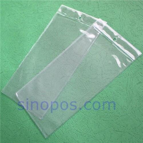 Clear Vinyl Envelopes 108x192mm With Hanging Hole, tag pouch PVC holder sign ticket sleeve plastic bag price card label pocket