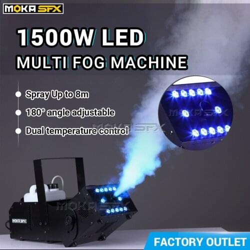 1500W stage LED Fog Machine high output Multi smoke blower LCD Screen Wireless Remote/Timing Quantitative Control