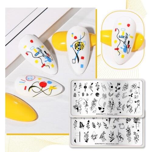 BORN PRETTY Nail Stamping Plates Flower Nature Word Design DIY Image Printing Plate Nail Art Stamping Template Stainless Steel