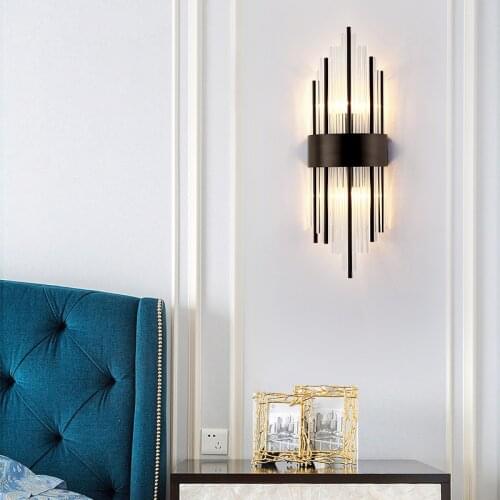 Modern wall lamp light luxury simple creative personality living room background wall lamp bedroom bedside Nordic aisle wall
