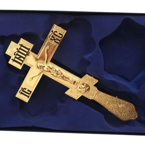Christ Jesus Cross Crucifix Suffering Statue Orthodox Hand Holding Catholic Religious Prayer Church Decoration